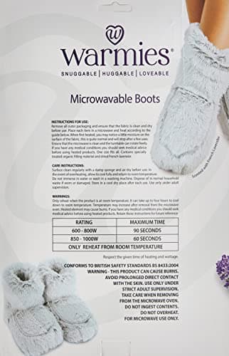 Warmies® Fully Heatable Wellness Boots Scented with French Lavender - Grey Marshmallow, — view 5