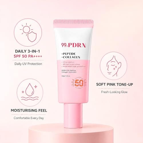 Pink Tone-Up PDRN Sunscreen SPF 50+, Glow Collagen Sunscreen SPF 50, 50g — view 6
