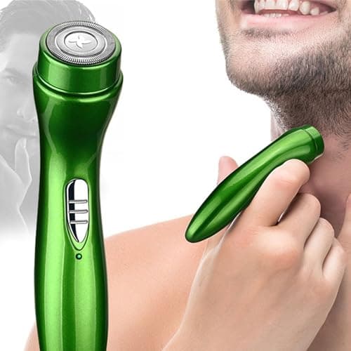 Mini Electric Shaver for Men - Pocket Size Cordless Beard Trimmer, USB Rechargeable Wet/Dry Portable Grooming Kit for Travel, Car & Camping (Green) — view 5