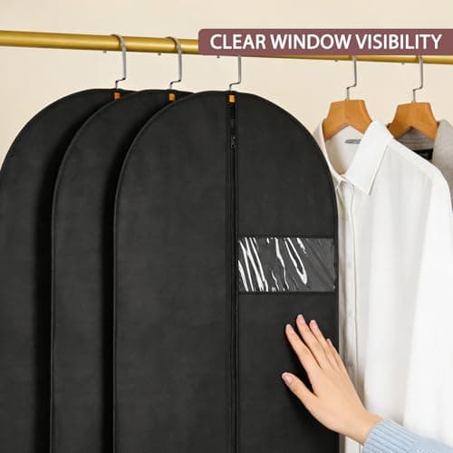 YANJINGSHE Suit Bag, Oxford Garment Bag 60-165cm, 2 Pack Black — view 5