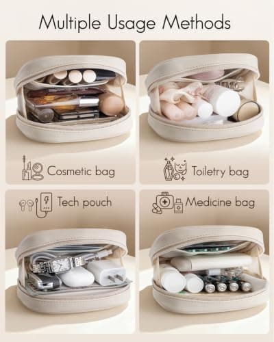 VLANDO Makeup Bag with Compartment, Cosmetic Bags for Skincare and Travel — view 4