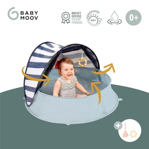 Babymoov Aquani Pop Up Baby Beach Tent & Paddling Pool - Anti-UV Sun Protection UPF 50+, Marinière — view 3
