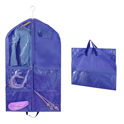 Waterproof Clothes Covers,40 inch Hanging Garment Bags with 3 Zipper Pockets,Foldable Dance Costumes Clothe Bag for Dancers Kids Women,Suits Dress Hanging Cover with ID Slot,Travel Storage Bag
