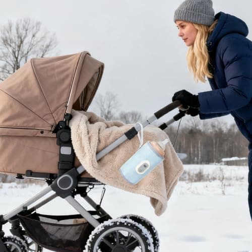 USB Bottle Warmer For Travel - Baby Bottle Warmer Sleeve, Baby Feeder Heater, Electric Feeder Bag With Digital Display | Constant Temp Milk Heater For Parent Long Trip Travel Winter Outing, 8x14cm — view 4
