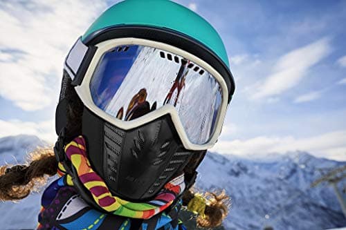 TAGVO Warm Balaclava Full Face Mask Cover with Breathable Mesh Silicone Panel, Winter Fleece Neck Warmer Wind Proof, Fit Helmet Hat for Adults - Elastic Size Universal(Black) — view 6
