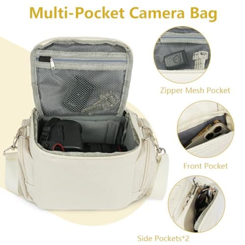 Ainiv DSLR Camera Bag, Waterproof Anti-Shock SLR Camera Case, Beige — view 3