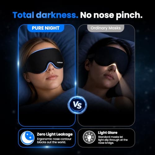 PURENIGHT 3D Contoured Blackout Sleep Mask for Side & Stomach Sleepers — view 3
