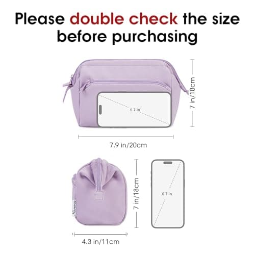 Narwey Makeup Bag, Travel Toiletry Bag, Wide-Open Wash Bag for Women — view 5