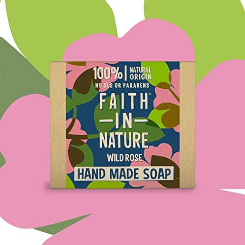 Faith In Nature Natural Wild Rose Hand Soap Bar, Restoring, Vegan & Cruelty Free, No SLS or Parabens, 100g (Pack of 2) — view 3