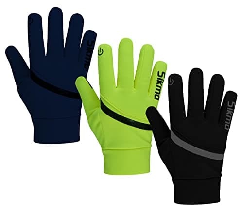 Sikma Waterproof cycling gloves Windproof Padded Softshell gloves Touchscreen Anti Slip Fleece Lined Midseason Winter Cycling Gloves Full Finger Breathable Bicycle. (Yellow Fluorescent, XL) — view 2