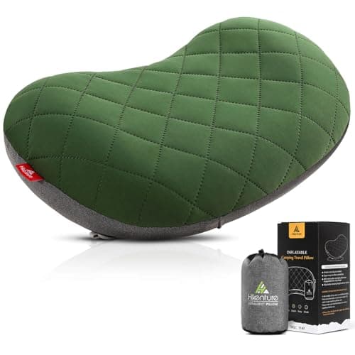 HIKENTURE Camping Pillow, Ultralight Inflatable Pillow with Cover Green
