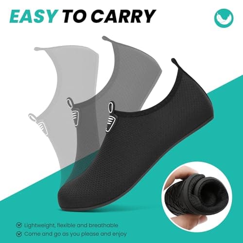 sportvibe Water Shoes Beach Shoes Lightweight Barefoot Aqua Quick Dry Breathable Swim for Women Men Surfing Running Driving Pool Yoga (Black,10.5 UK/45 EU) — view 2