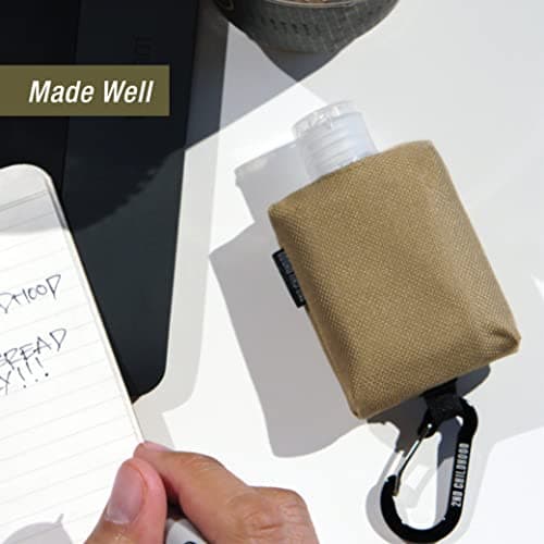 2nd Childhood Travel Hand Sanitizer Keychain Holder Case, Clip-On - Olive — view 6