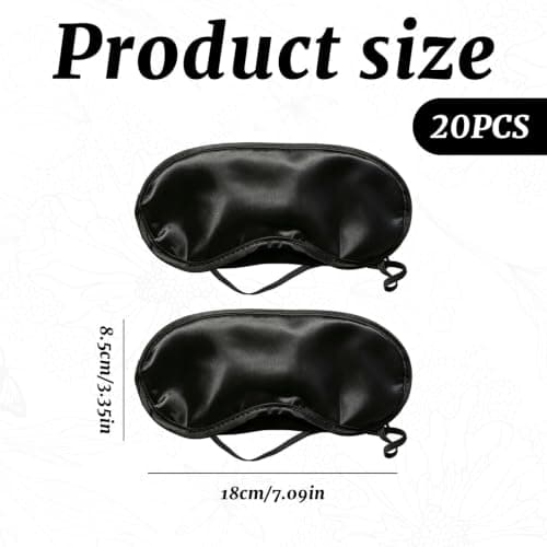 20 Pcs Sleep Eye Mask, Black Eye Masks with Nose Bridge Design, Light-Blocking Sleep Mask for Office Naps, Long-Haul Flights, Party Games and Team Building, Travel and Camping Accommodation — view 2