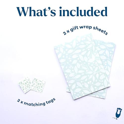 Thick Green Floral Gift Wrap - 2 Luxury Sheets of Florals Wrapping Paper in Greensleeves Design - Women Birthday Mum Nan Mother's Day, Wedding Anniversary Giftwrap (2 Sheet) — view 4