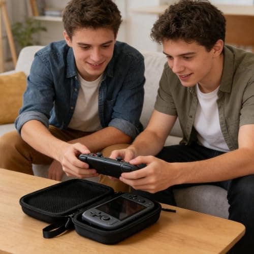 Console - EVA, 12cm Portable Handheld, Dustproof Shockproof | Hard-Pack Storage Design, Compact Retro Game Player for Kids Adults Travel Use Entertainment — view 2
