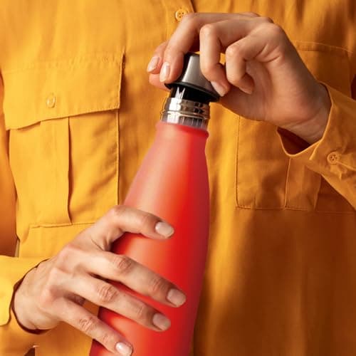 Mont-Clair Stainless Steel Water Bottle, Vacuum Insulated - BPA Free, 12h Hot & 24h Cold Drinks, Metal Water Bottle 500ml Leakproof, Ideal for Adult, Kids, Running - Orange — view 5