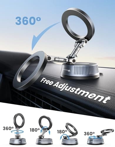 EOIWUY Vacuum Magnetic Car Phone Holder, Upgraded Nano Gel Suction Cup — view 4