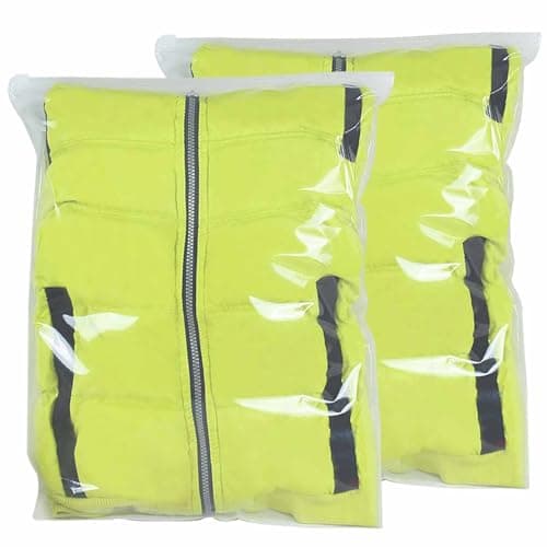 QISF 50 x 60cm Reusable Ziplock Bags for Clothes，30 Pack Large Plastic Hospital Bags，Travel Clothes Storage Bags，Clear Seal Bag Waterproof Luggage Organiser for Down Jackets Sweater (Nonporous)