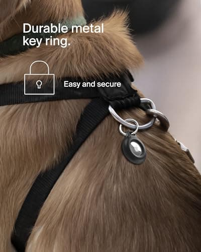 Belkin Waterproof Apple AirTag Secure Holder with Key Ring, Durable Scratch-Resistant AirTag Case, Protective AirTag Keychain Accessory for Keys, Pets, Luggage, Backpacks, and More - Black (1-pack) — view 4