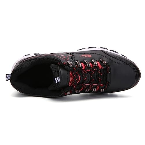 JiuQing Men's Hiking Shoes Low Rise Outdoor Travel Shoes Lightweight Casual Camping Walking Sneakers,Black,7 UK — view 4