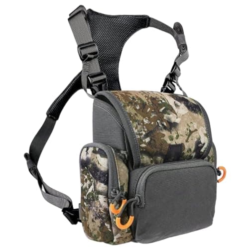 Xdyyjrasa Breathable Adjustable Binocular Harness Chest Pack – Hunting Pack with Multi-Pocket Waterproof for Men Women, Camouflage
