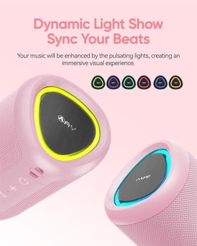 AY Portable Bluetooth Speaker with Lights, Powerful Crystal Clear Sound, IPX5 Waterproof, All Day Playtime, AUX&TF-Card Input, Bluetooth 5.3, TWS Paring, Small Wireless Speaker for Outdoor, Gift Ideas — view 3