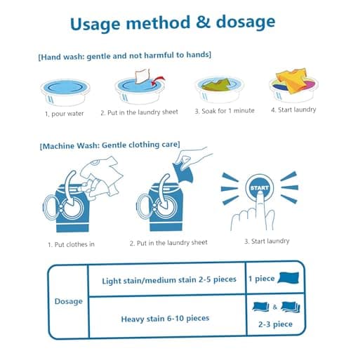 Washing Sheets Detergent, 90 Sheets Deep Stain Removal Laundry Detergent, Portable Laundry Soap Sheet for Home Travel — view 6