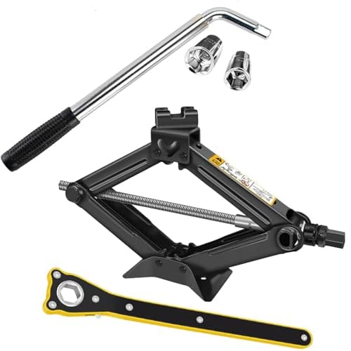 Car Scissor Jack Kit, 2Ton(4,409 lbs) Universal Portable Heavy Duty Car Jack Kit with Extendable Lug Wrench, Labor-Saving Ratchet Wrench, Tire Jack Tool Kits Emergency Kits for Auto Cars SUV Sedans