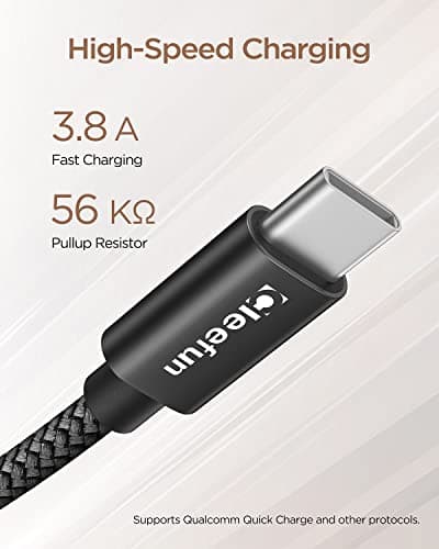 CLEEFUN 5-Pack[0.3m/30cm] Short USB C Cable Fast Charging USBA to USBC Lead — view 3