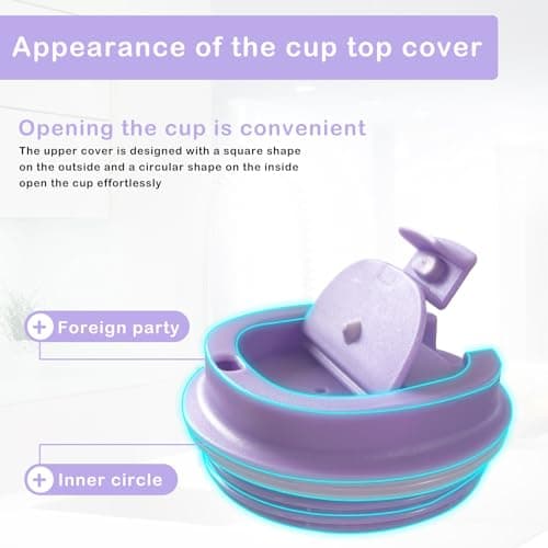 Senshuomy Travel Mug, Insulated Coffee Cup with Leakproof Lid, Reusable Coffee Cups Travel Cup, Stainless Steel thermaol Mug for Hot Cold Drinks (Purple 380ml) — view 4