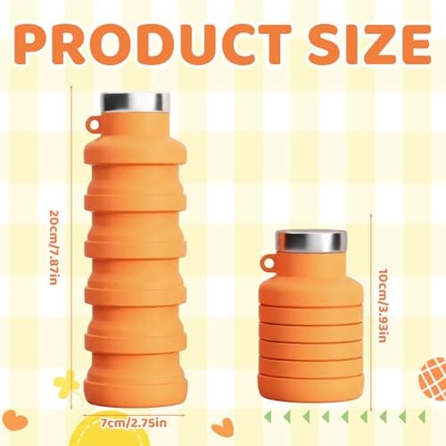 YFHUVB Collapsible Water Bottle, Folding Water Bottle for Outdoor Activities, Silicone Water Bottle Collapsible with 500 ml Capacity, Compact Design for Hiking Running Travel — view 2