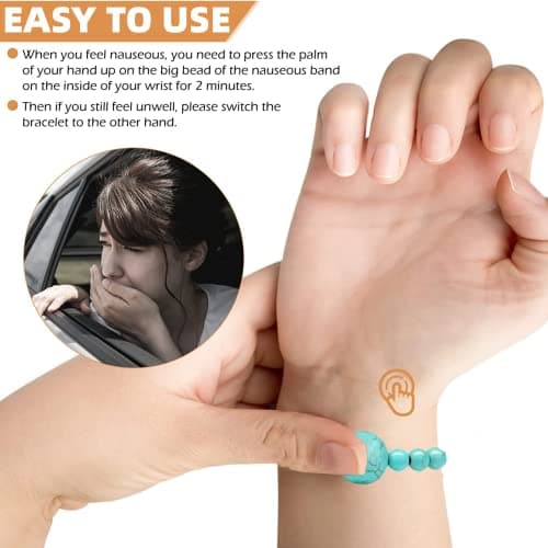 YILINNA 4 Pcs Anti Nausea Wristband Motion Sickness Bracelets Adjustable Motion Nausea Relief Bands for Motion Sickness, Morning Sickness Car Sickness Travel Sickness — view 3