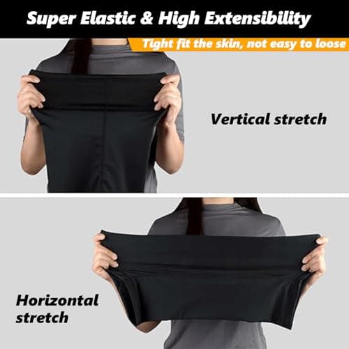 3 Pack Bandana Neck Warmer Ski Snood for Men & Women,Multifunctional Headwear Face Mask,Elastic Windproof Neck Gaiters Headband Snood UV Resistant Ski Mask Black for Outdoors Sports Cycling Hiking — view 4
