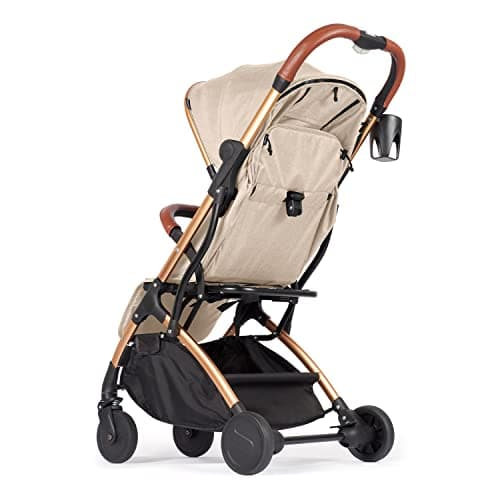Lejoux™ Baby Pushchair Stroller– Lightweight Foldable Travel Buggy with 5-Point Harness, Adjustable Seat Back and Oversize Basket Folds with 1 Hand – Smooth Swivel Wheels Rain Cover (Beige) — view 4