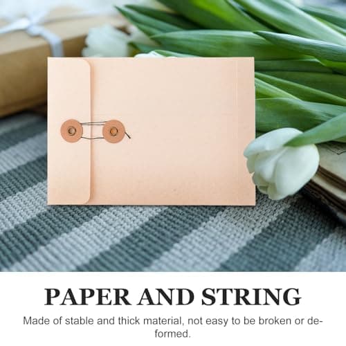 6pcs Document Folders Large File Storage Bags with String Button — view 3