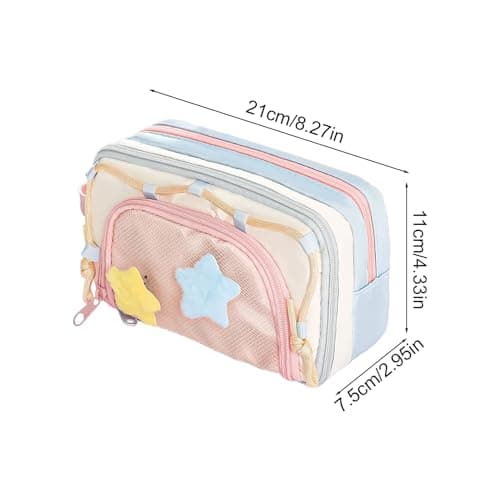 Portable Multi-Layer Pencil Case Organizer, Portable Design, 21x11x7.5cm, Stationery Pouch, Cute Pencil Case, Holds Multiple Stationery Tools, for Kids, Students, Girls — view 4