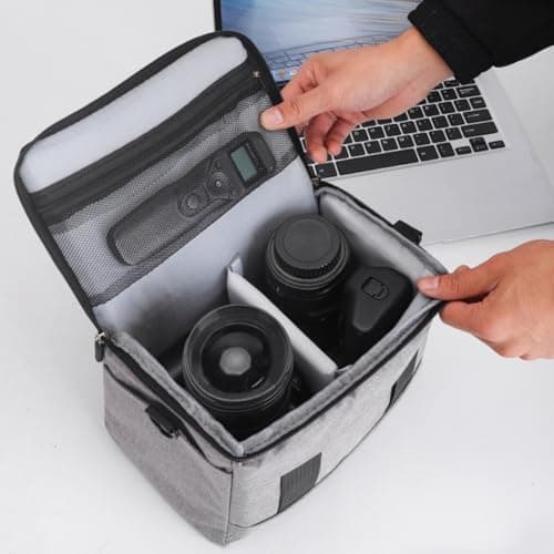 YRREATY Projector Bag Compact Shockproof Case Grey Travel — view 6