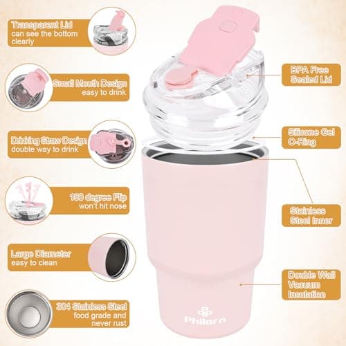 Philorn Coffee Cup Travel Mug, 14OZ/400ml Insulated Coffee Cup — view 3