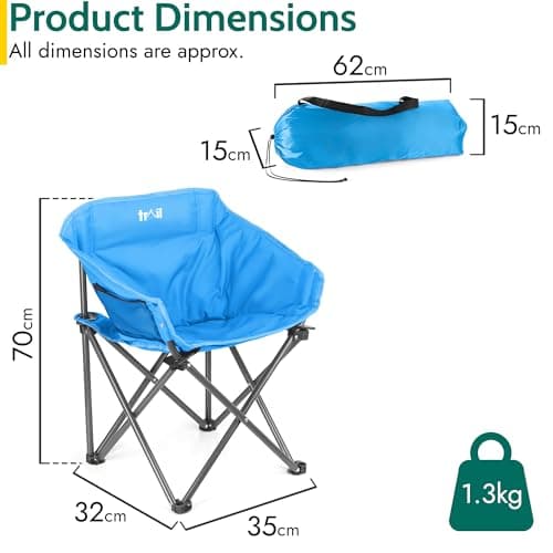 Trail Buzzard Kids Bucket Camping Chair, Blue — view 3