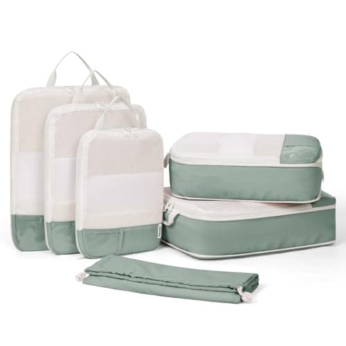 Narwey 6 Set Compression Packing Cubes for Suitcases, Travel Packing Bags