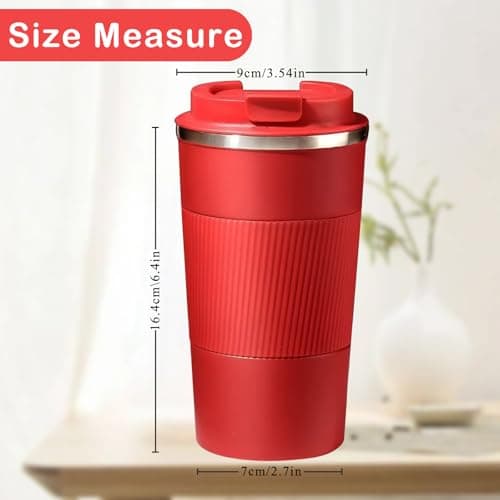 Senshuomy Travel Mug,Insulated Coffee Cup with Leakproof Lid(Red/510ml) — view 2