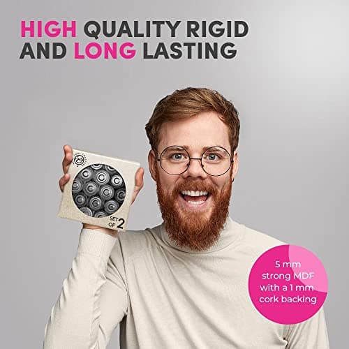 DV DESIGN 2 x Eco Boxed Cork Hexagon Coasters - BW - Retro Batteries Power Bank Drink Cup Mug Glass Table Protection Mat #38896 — view 3