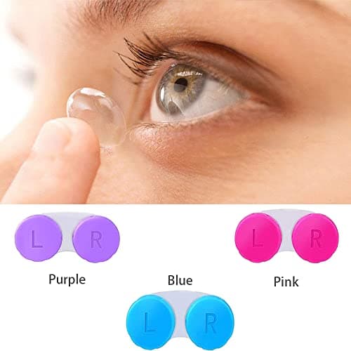 6 Packs Contact Lens Cases, Contact Lenses Holder Box with Left/Right Caps for Home Travel Outdoor — view 6