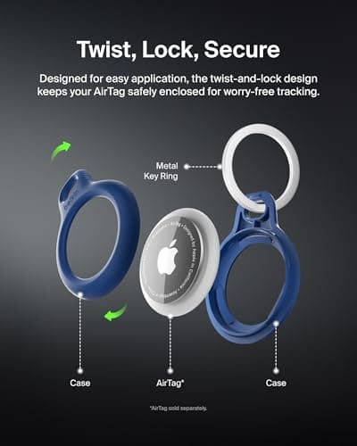 Belkin F8W973 AirTag Case with Key Ring (Secure Holder Protective Cover for Air Tag with Scratch Resistance Accessory) - Blue — view 4