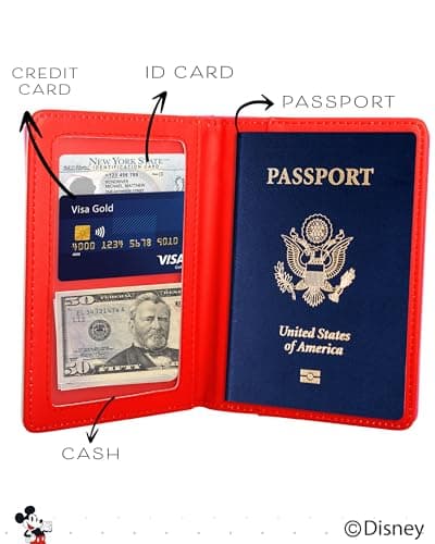 Disney Mickey & Minnie Mouse Passport Holder Travel Accessories - Officially Licensed, Multicolor, Classic — view 2