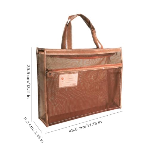 Mesh Art Supply Bag - Clear Artwork Holder, Zippered Drawing Storage Folder — view 5