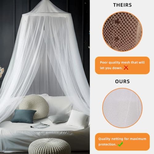 SUODAO Mosquito Net for Bed, 60 x 250 x 1050 cm Dome Canopy for Single Double Bed kids bed canopy for girls Mosquito Protection Hanging Net Mosquito Net Travel canopy bed curtains for Travel and Home — view 3