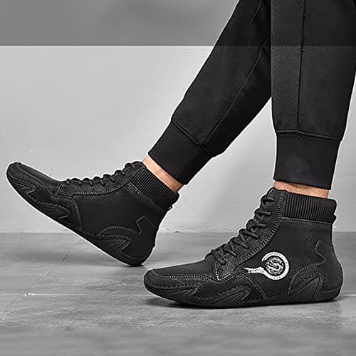 YIzdegg Hiking Shoes Men's Summer High Outdoor Shoes Orthopaedic, black, 8 — view 4