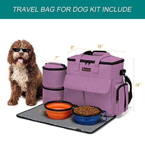 Airline Approved Pet Travel Bag, Weekend Travel Set for Dog and Cat, Tote Organizer with Multi-Function Pockets, Pink — view 3